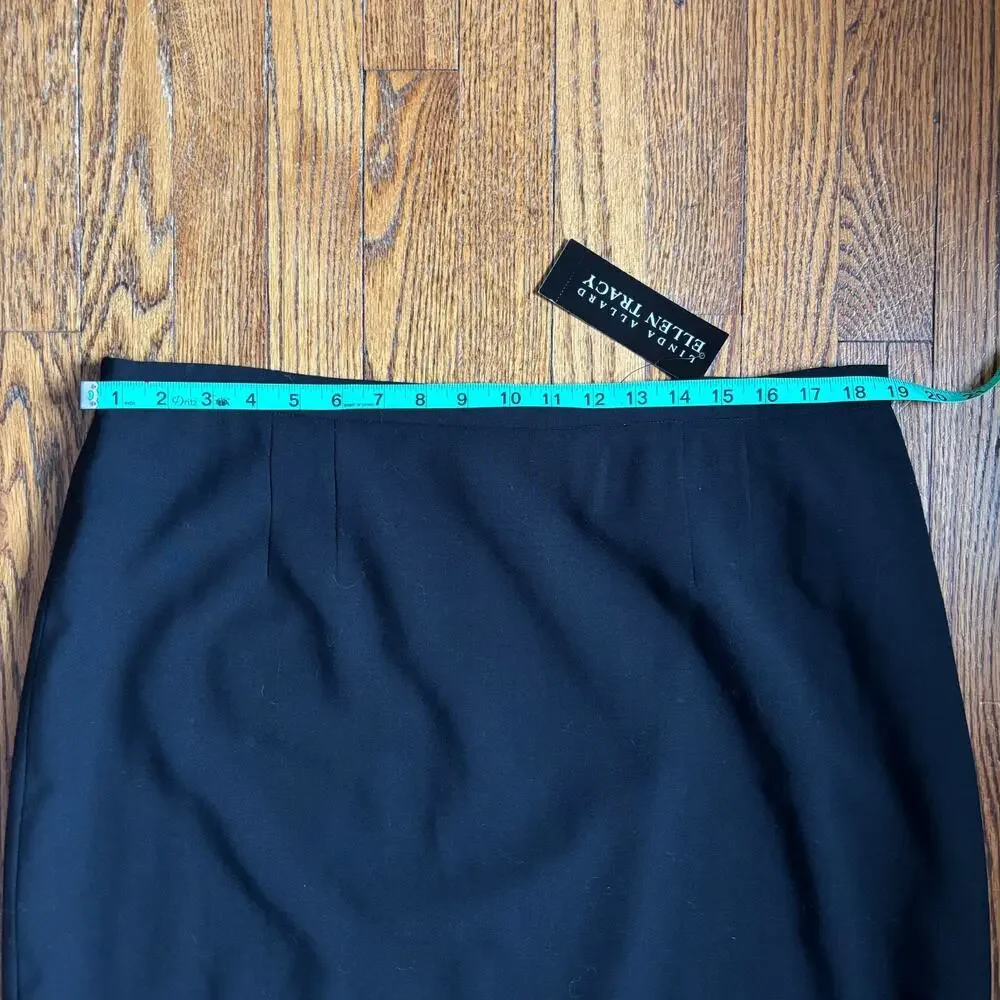 Linda Allard Ellen Tracy Black‎ Wool Pencil Skirt NWT Size 18